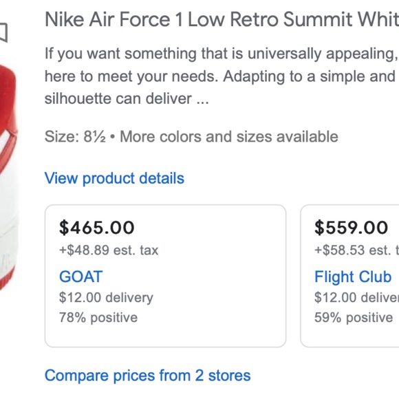 Nike  AF 1 Low Retro Summit White /University Red - Picture 7 of 12